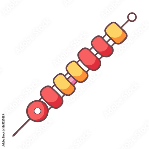 Delicious shish kebab skewer bbq grill food meat vegetable colorful tasty barbecue party summer eat