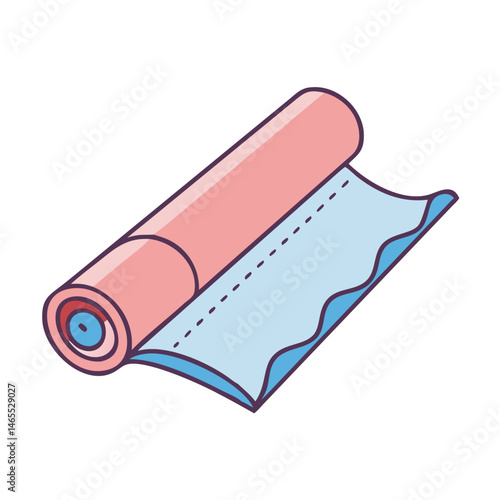 Roll of fabric textile material vector illustration for sewing crafting and diy projects design 90