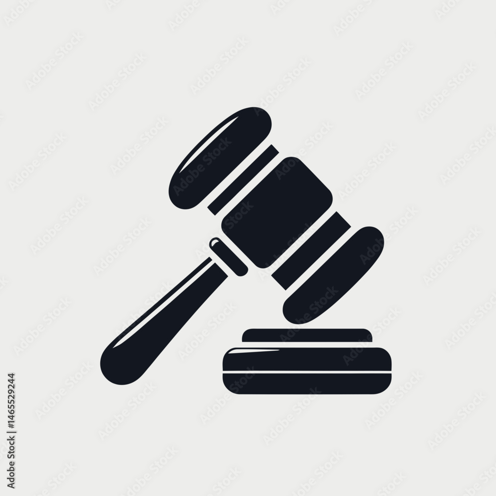 Gavel Silhouettes in black on a white background Gavel Silhouettes in black on a white background