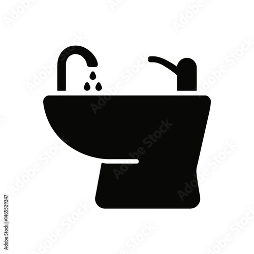  Bidet Silhouettes in black on a white background