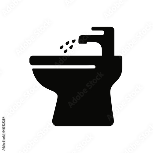  Bidet Silhouettes in black on a white background 