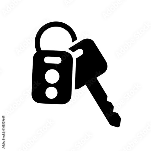  Car Keys Silhouettes in black on a white background