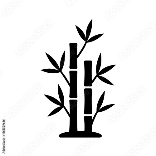 Wallpaper Mural  Bamboo Plant Silhouettes in black on a white background Torontodigital.ca