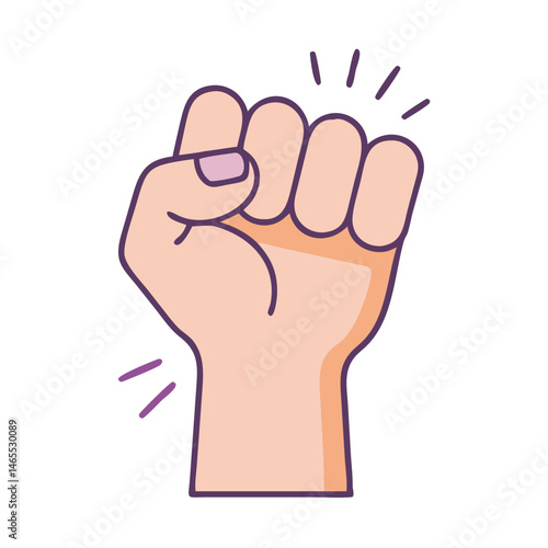 Illustration of a hand fist knocking gesture for door or support concept vector graphic design