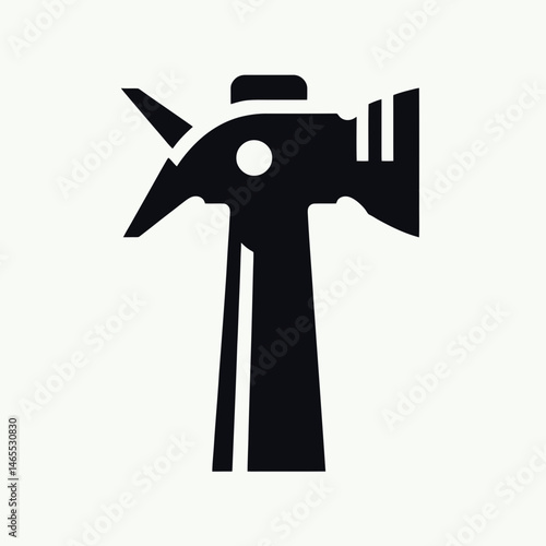  Blacksmith CrossPeen Hammer Silhouettes in black on a white background