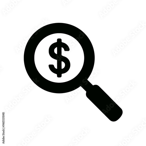  Searching Money Silhouettes in black on a white background 