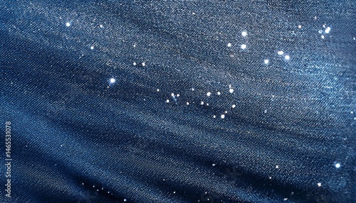 shimmering blue gray denim texture with glittery silver dust and white sparkles for design and print background