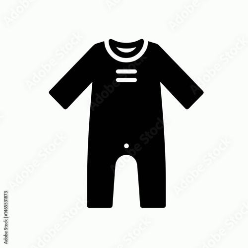  Baby Jumpsuit Silhouettes in black on a white background