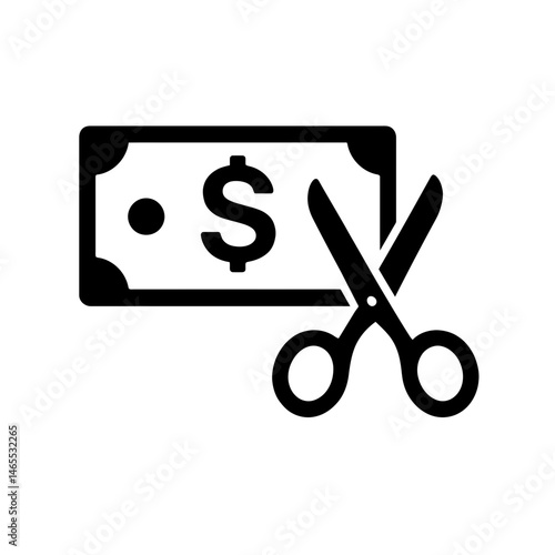  Cutting Money Silhouettes in black on a white background 