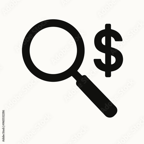  Searching Money Silhouettes in black on a white background 