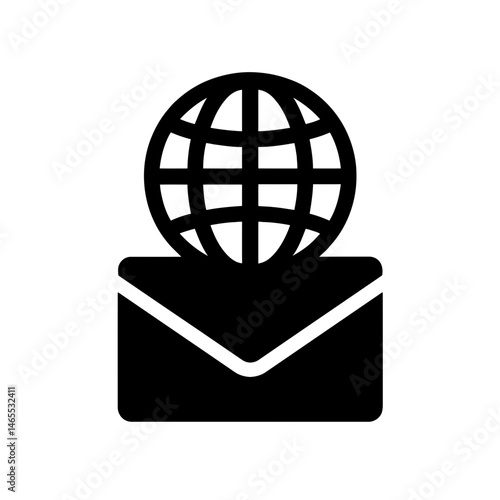  Globe Envelope Silhouettes in black on a white background 