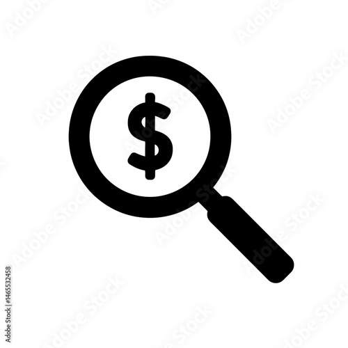  Searching Money Silhouettes in black on a white background 