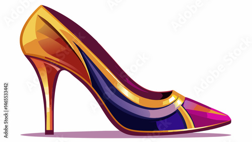 high-heeled shoe on white background