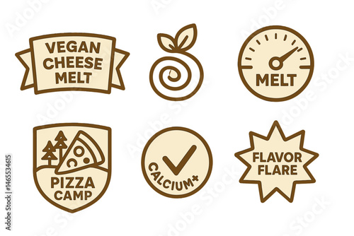 Icons that are alternatives to cheese, including ribbon, swirl, dial, badge, tick, and star, are displayed