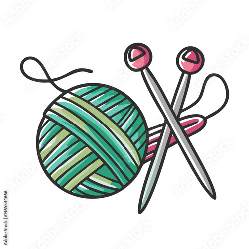 knitting needles and yarn icon, knitting needles and yarn vector illustration-simple illustration of knitting needles and yarn, perfect for knitting needles and yarn logos and icons