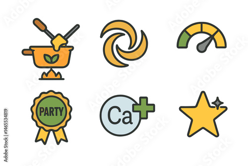 Icons for Fondue-alt include representations of flame, swirl, needle, badge, plus sign, and star