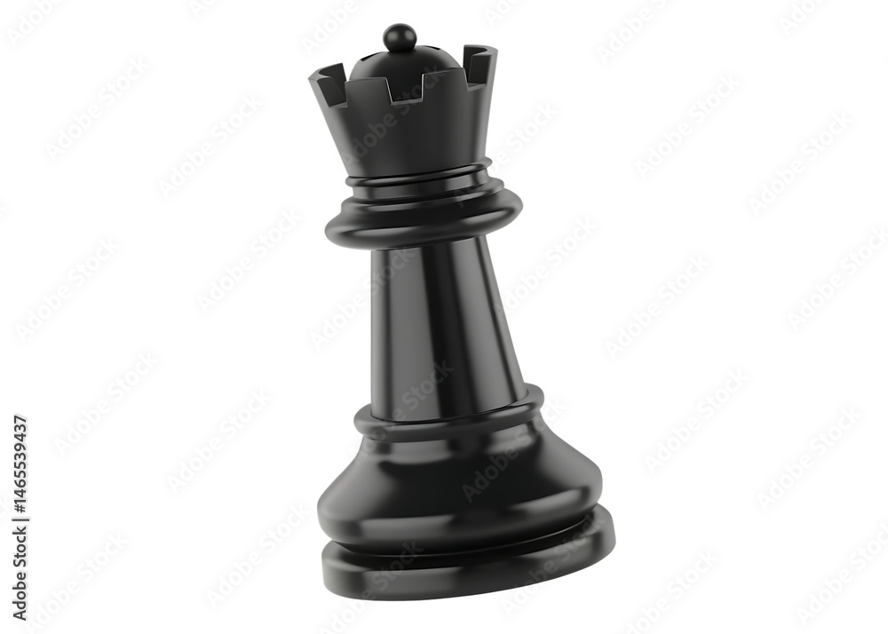 Hyper-realistic black chess king piece in glossy finish isolated on white background PNG Hyper-realistic black chess king piece in glossy finish isolated on white background PNG