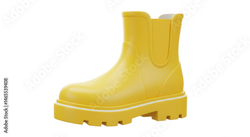 Foto Isolated Yellow Rain Boot Representing Rainy Weather