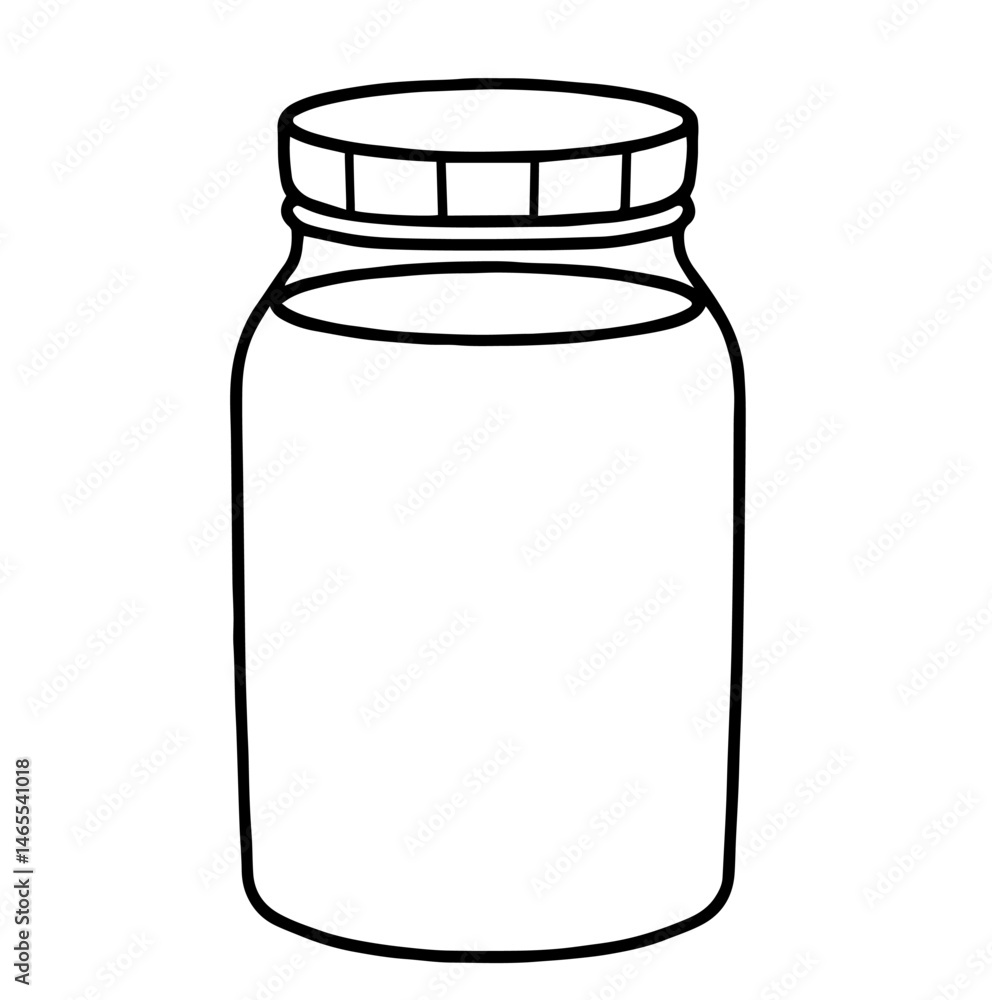 Jar Coloring Page with Screw Lid Jar Coloring Page with Screw Lid