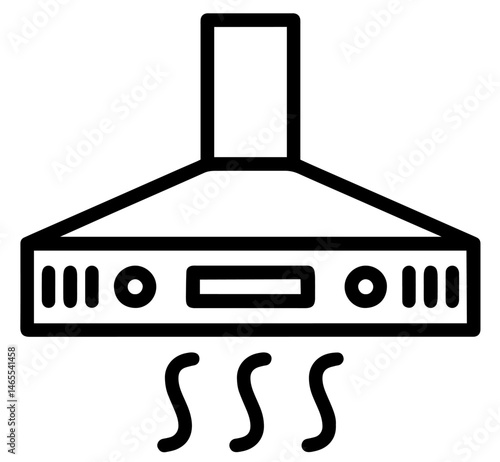 Kitchen Range Hood with Steam Rising, Modern Ventilation Appliance for Home Cooking Area. Indoor Air Quality, Smoke and Odor Removal, Kitchen Equipment 