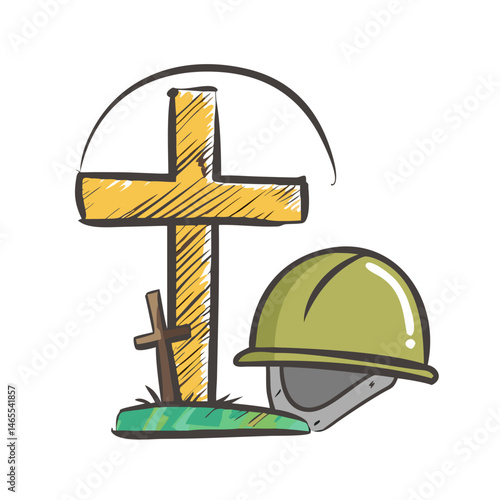 military helmet on a cross icon, military helmet on a cross vector illustration-simple illustration of military helmet on a cross, perfect for military helmet on a cross logos and icons