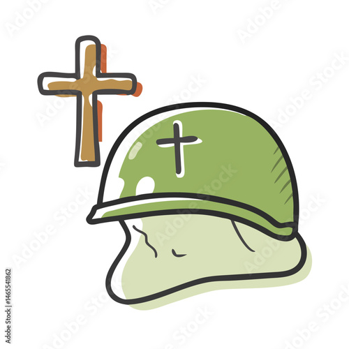 military helmet on a cross icon, military helmet on a cross vector illustration-simple illustration of military helmet on a cross, perfect for military helmet on a cross logos and icons