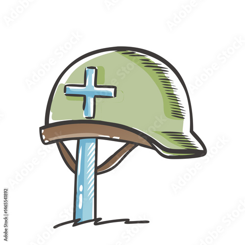 military helmet on a cross icon, military helmet on a cross vector illustration-simple illustration of military helmet on a cross, perfect for military helmet on a cross logos and icons