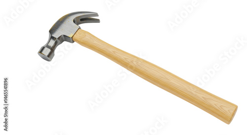 Φωτογραφία Isolated Wooden Handled Hammer with Metal Head