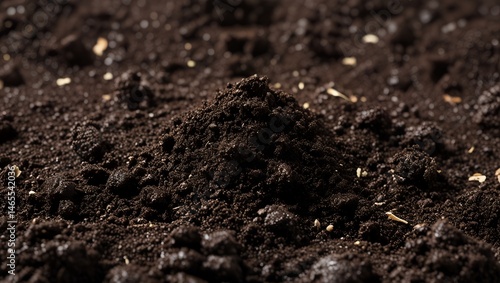 Close-up of fertile dark soil


