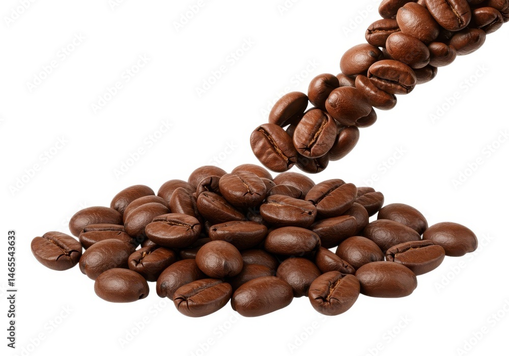 Naklejka premium Fresh roasted aroma arabica coffee beans isolated on white background