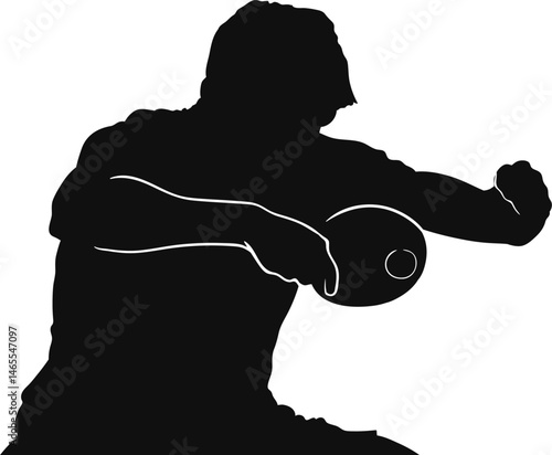 Table tennis ping pong player, Silhouettes of table tennis player Vector on white