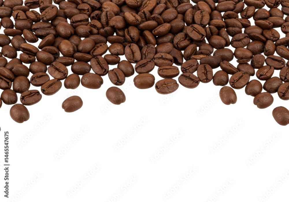Naklejka premium Roasted coffee beans background aroma caffeine drink ingredient