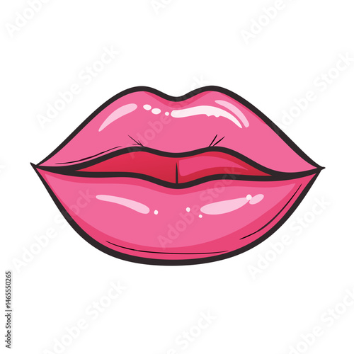pink lips icon, pink lips vector illustration-simple illustration of pink lips, perfect for pink lips logos and icons