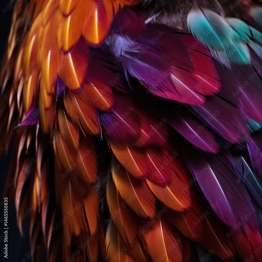 Obraz premium Vibrant feather texture close-up