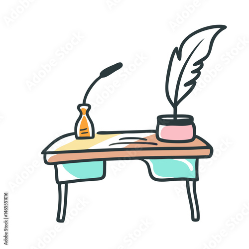 poet s desk icon, poet s desk vector illustration-simple illustration of poet s desk, perfect for poet s desk logos and icons