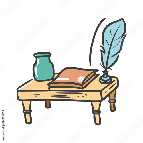 poet s desk icon, poet s desk vector illustration-simple illustration of poet s desk, perfect for poet s desk logos and icons
