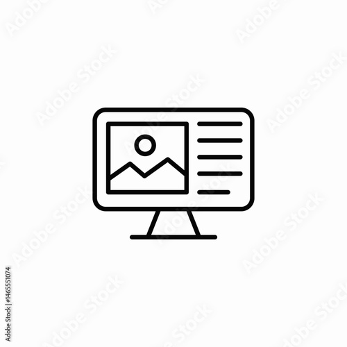 desktop monitor icon sign vector