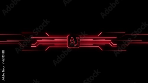 Flying inside a circuit board. Blue electrons moving through it. Loop able. Futuristic background. Network connections. Rectangular frame with moving line.
