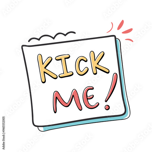 prank note that says kick me icon, prank note that says kick me vector illustration-simple illustration of prank note that says kick me, perfect for prank note that says kick me logos and icons