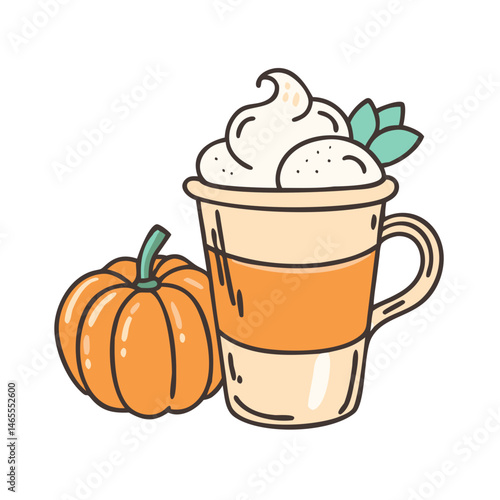 pumpkin spice latte icon, pumpkin spice latte vector illustration-simple illustration of pumpkin spice latte, perfect for pumpkin spice latte logos and icons