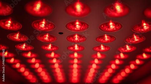Mesmerizing red lights creating an intense ambient effect. red light therapy, skin regeneration
