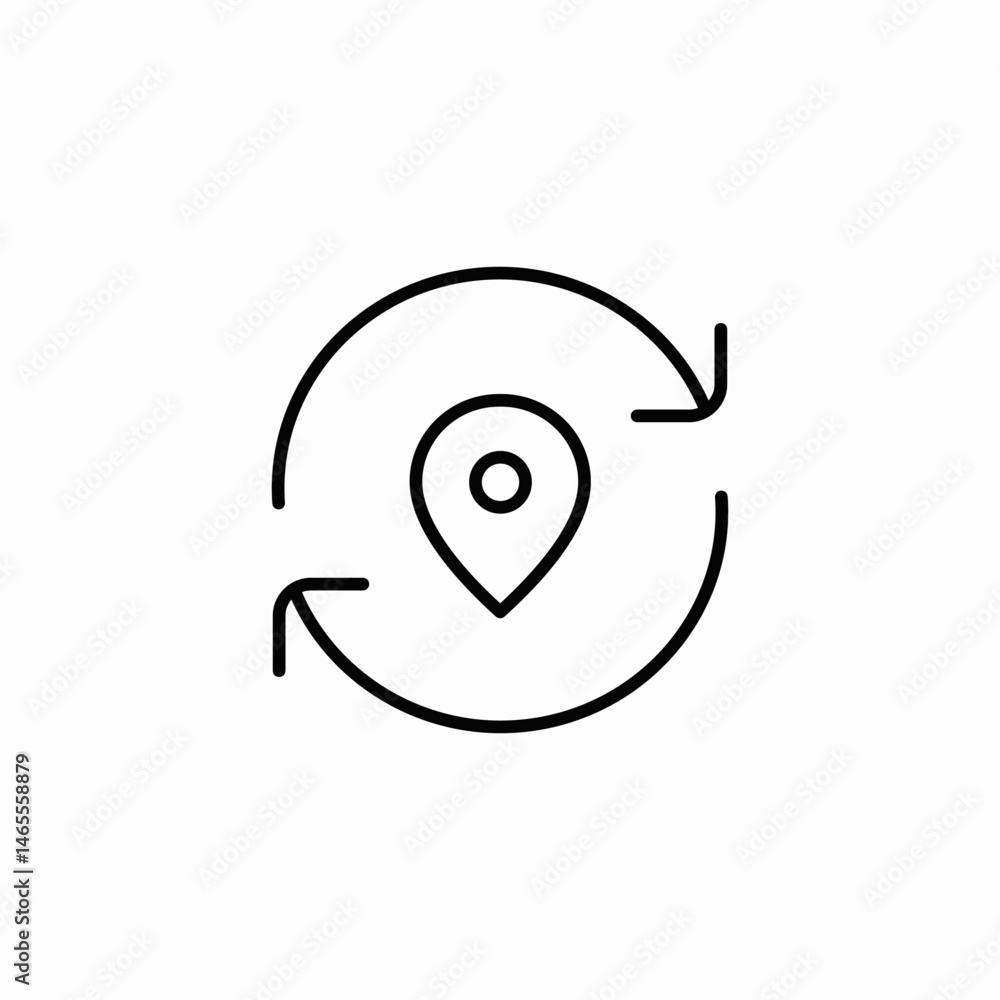 repeated address icon sign vector repeated address icon sign vector
