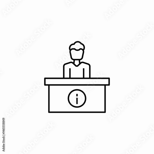reception desk icon sign vector