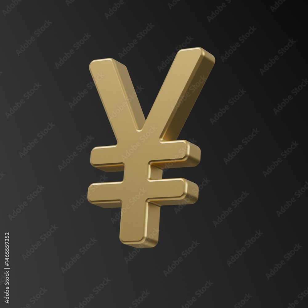 Fototapeta premium Yen. Yuan. Monetary signs coins. 3d illustration. Finance. Currency.