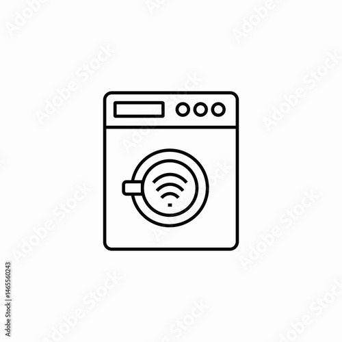 smart washing machine icon sign vector