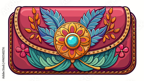 ladies leather wallet  white background