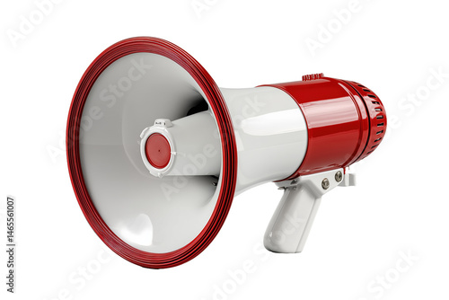 Megaphone loudspeaker 3D render PNG with a transparent background

