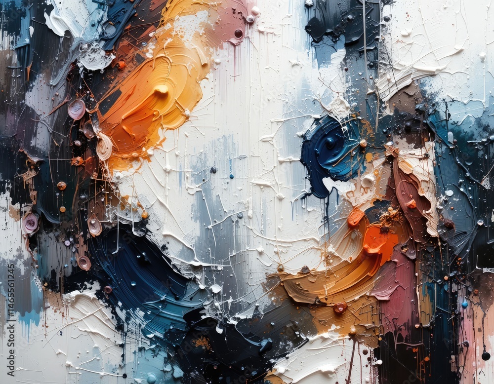 Abstract Painting with Thick Texture and Bold Strokes for Creative Projects