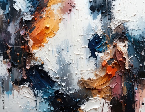 Obraz na płótnie Abstract Painting with Thick Texture and Bold Strokes for Creative Projects w salonie