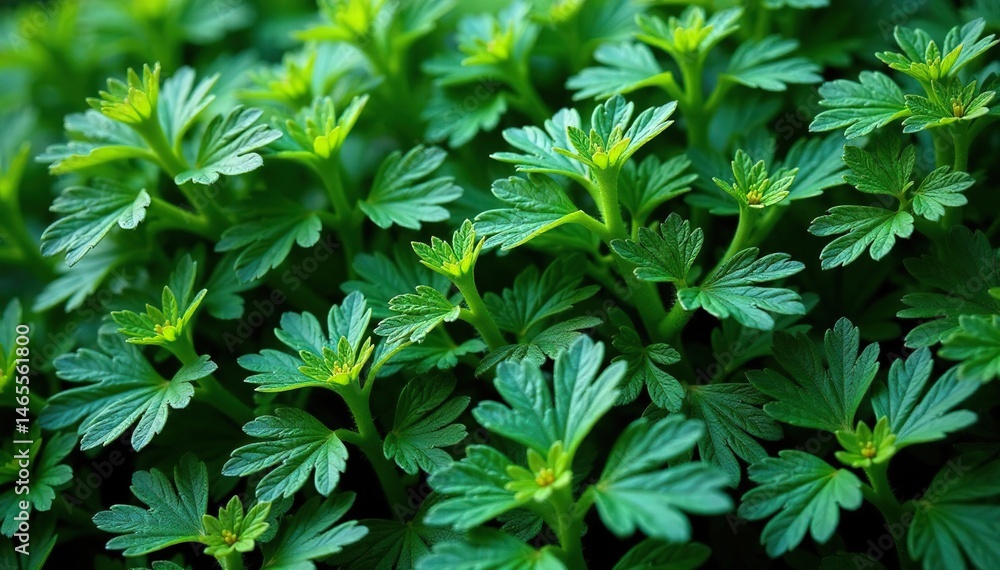Intricate parsley sprig pattern, delicate leaves , spring, parsley Intricate parsley sprig pattern, delicate leaves , spring, parsley